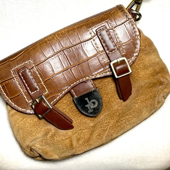 Rocco Barocco Vintage Made in Italy Brown Crossbody w RB Accent - Picture 3 of 11